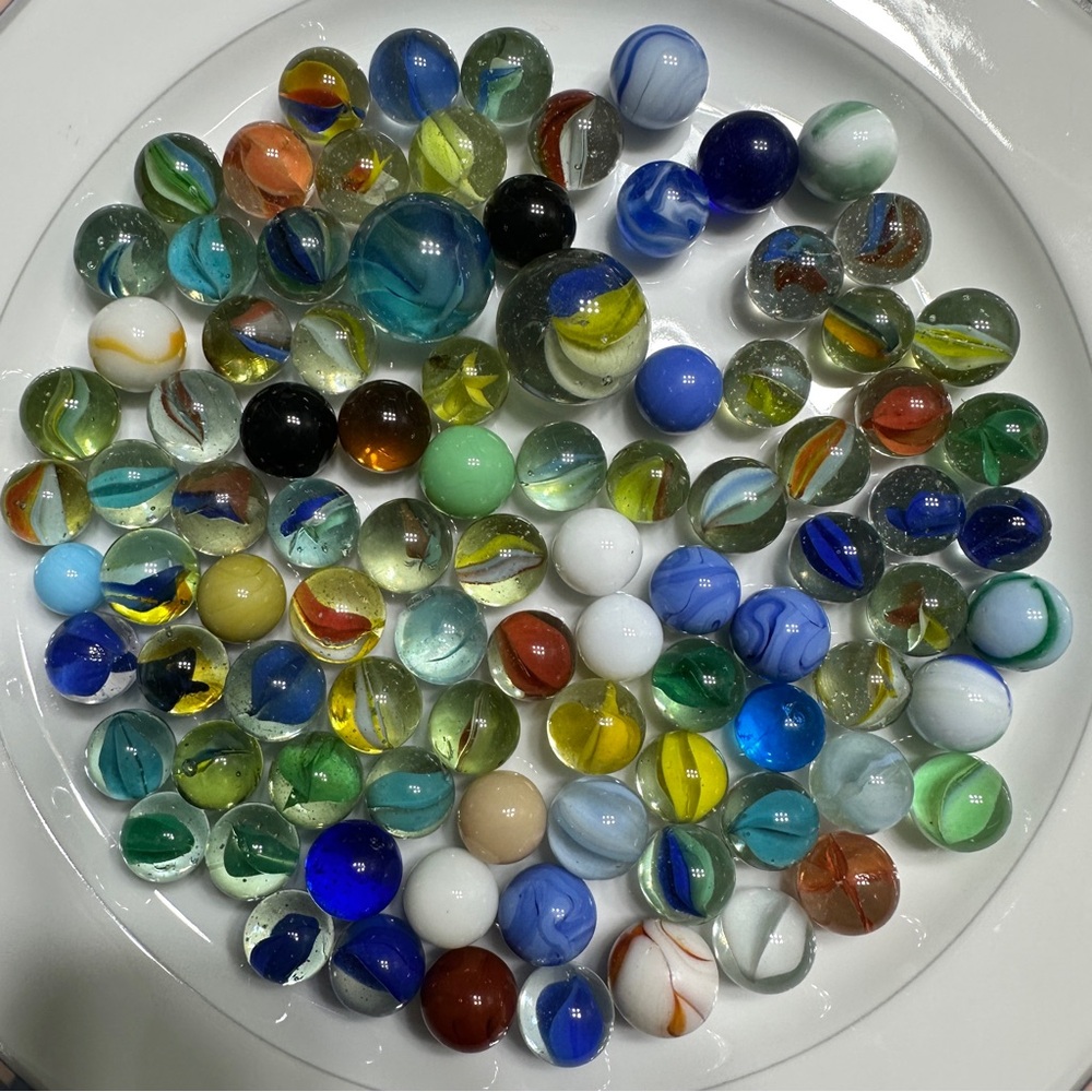 Vintage Glass Marble
Collection - Mixed Colors
& Sizes (Approx. 80+)
